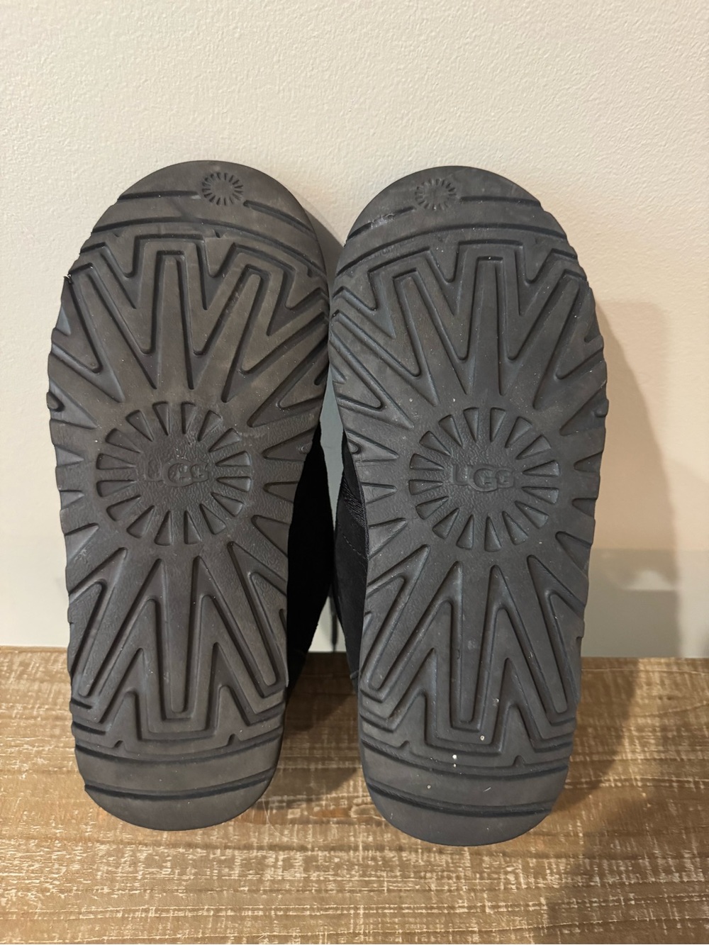 UGG Black Suede Lace-Up Shearling Ankle Booties - Picture 5 of 5